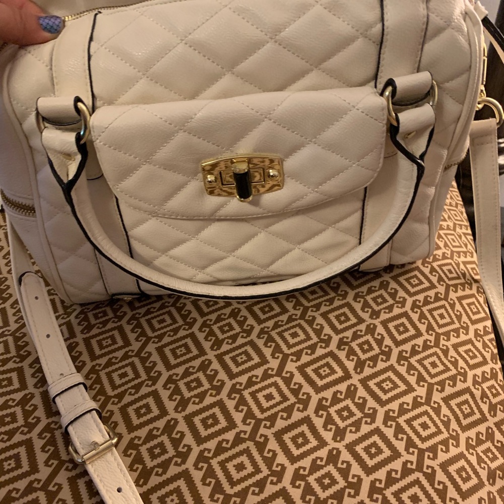 White merona leather handbag